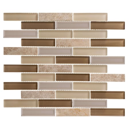 SAMPLE Mergo 1 X 3 Beveled Marble Brick Joint Mosaic Tile